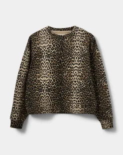 S251470 Elis W Sweatshirt LIGHT BROWN LEOPARD