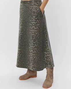 S251460 Selia SW Skirt LIGHT BROWN LEOPARD