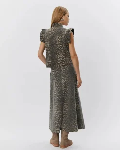 S251460 Selia SW Skirt LIGHT BROWN LEOPARD