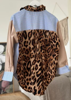 9693 Shirt BLUE STRIPE/LEO/CAMEL