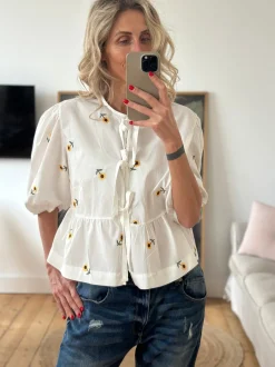 9663 Sunflower Tie Shirt WHITE