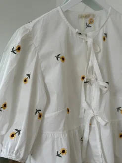 9663 Sunflower Tie Shirt WHITE