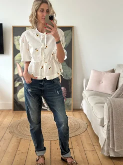 9663 Sunflower Tie Shirt WHITE