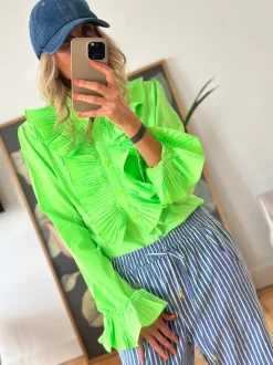 Vigga Flæseskjorte NEON GREEN