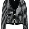 YasCharla LS Sequin Knit Cardigan BLACK/STAR WHITE