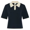 YasMille SS Knit Pullover BLACK/STAR WHITE